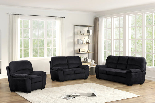 Tiffany Black 3-Piece Living Room Set