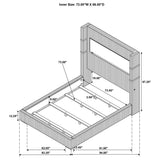 Tisdall Gray 67-inch Upholstered Cal King Fireplace Bed from Coaster - Luna Furniture