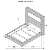 Tisdall Gray 67-inch Upholstered Eastern King Fireplace Bed from Coaster - Luna Furniture