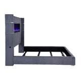 Tisdall Gray 67-inch Upholstered Eastern King Fireplace Bed from Coaster - Luna Furniture