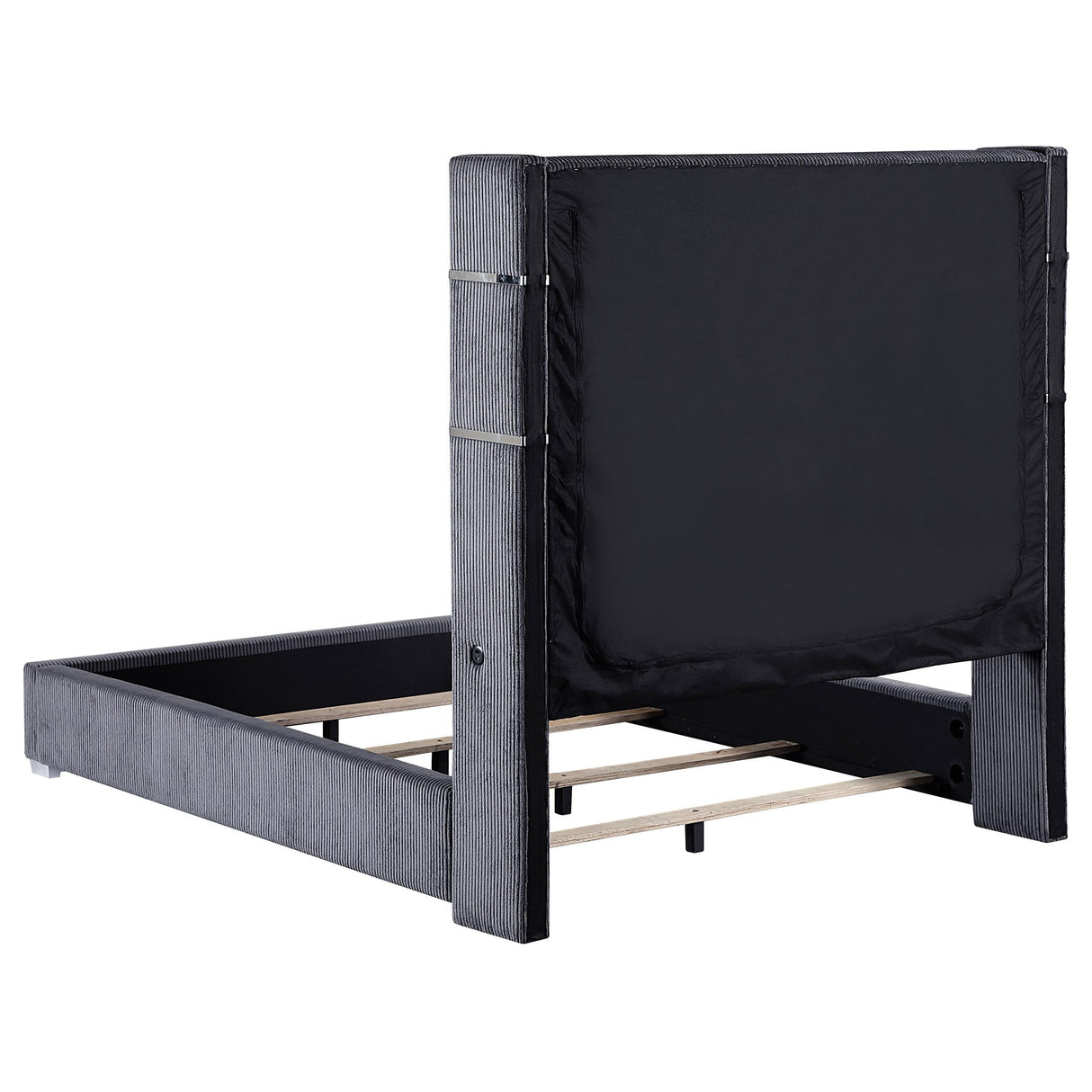 Tisdall Gray 67-inch Upholstered Queen Fireplace Bed from Coaster - Luna Furniture