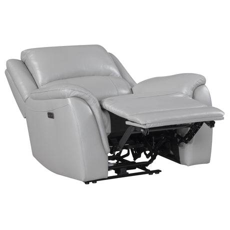 Alexandria Stone Top-Grain Leather Power Recliner from Steve Silver - Luna Furniture
