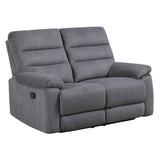 Cozy Gray Manual Recliner Loveseat from Steve Silver - Luna Furniture