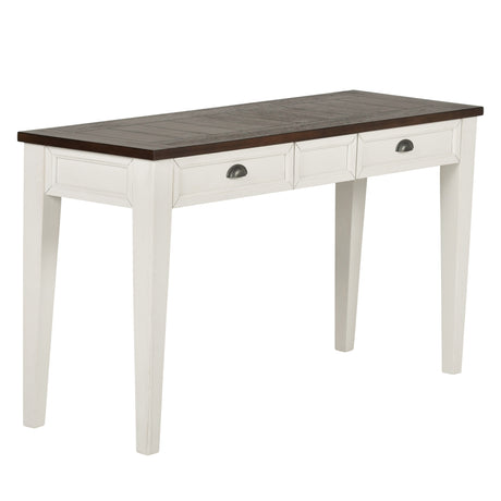 Cayla Sofa Table, Dark Oak/White from Steve Silver - Luna Furniture