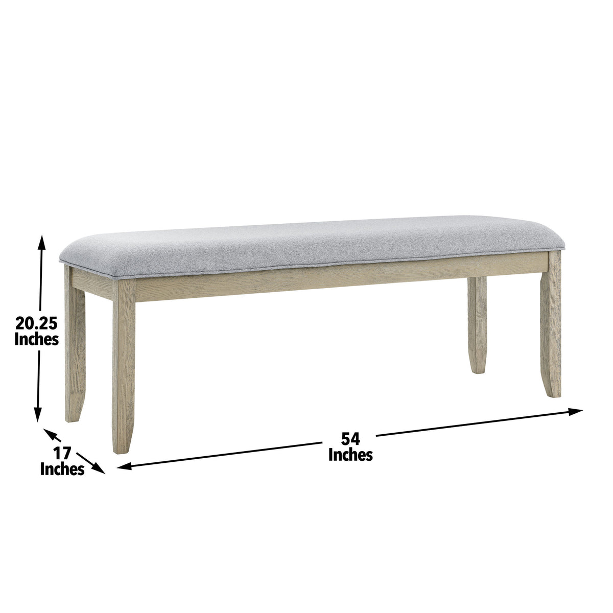 Carena Backless Dining Bench Gray from Steve Silver - Luna Furniture