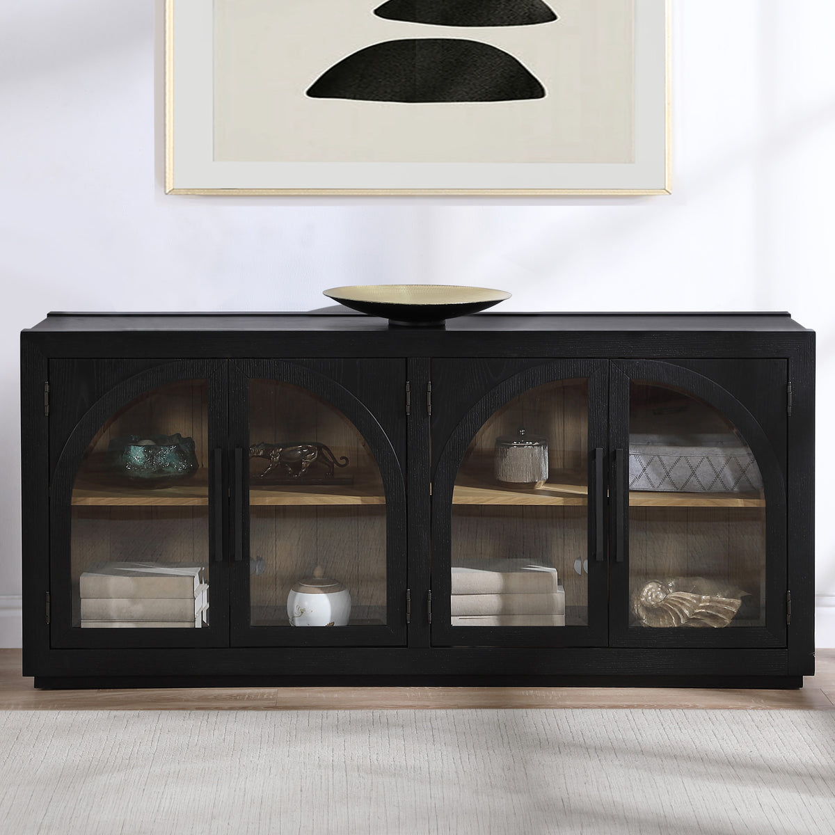 Magnolia Cathedral Doored Server, Black from Steve Silver - Luna Furniture
