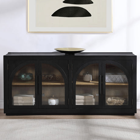 Magnolia Cathedral Doored Server, Black from Steve Silver - Luna Furniture