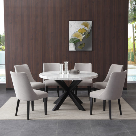 Xena Ebony/Gray Upholstered Side Chair, Set of 2 from Steve Silver - Luna Furniture