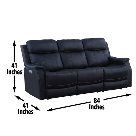 Valencia Ocean Blue Dual Power Reclining Sofa from Steve Silver - Luna Furniture
