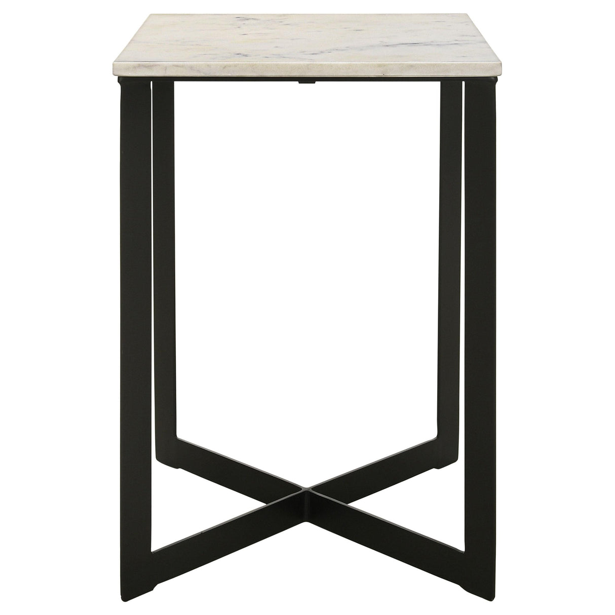 Tobin White and Black 2-Piece Marble Top Coffee and End Table Set from Coaster - Luna Furniture