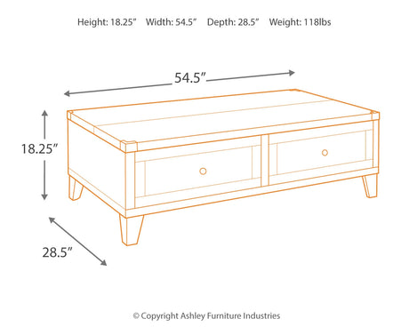Todoe Coffee Table with 1 End Table in Dark Gray from Ashley Furniture - Luna Furniture