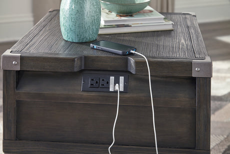 Todoe Coffee Table with 2 End Tables in Dark Gray from Ashley Furniture - Luna Furniture