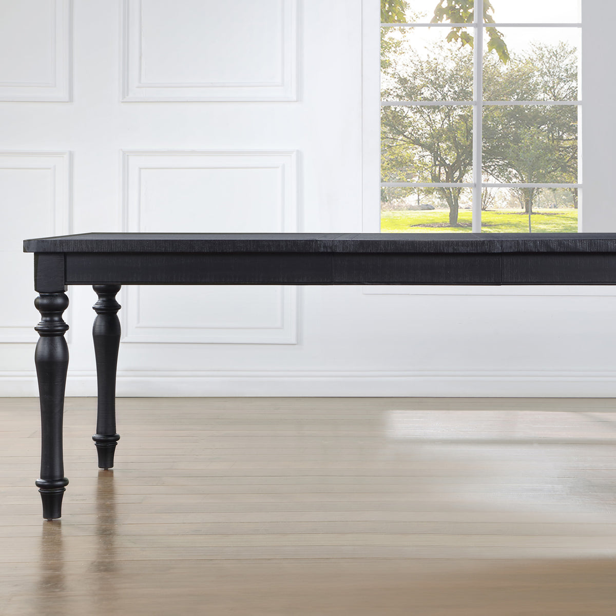 Odessa Black 66-84" Dining Table with 18" Leaf from Steve Silver - Luna Furniture