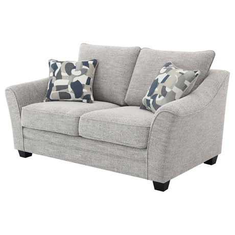 Tomkins Light Gray Boucle Upholstered Loveseat from Coaster - Luna Furniture
