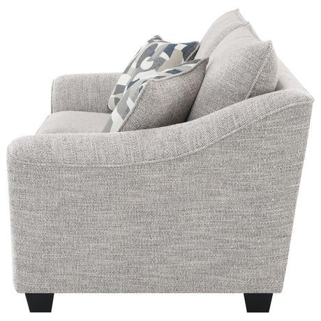Tomkins Light Gray Boucle Upholstered Loveseat from Coaster - Luna Furniture