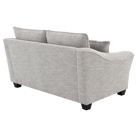Tomkins Light Gray Boucle Upholstered Loveseat from Coaster - Luna Furniture