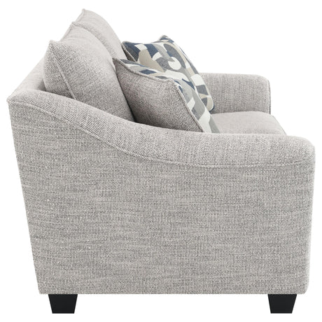 Tomkins Light Gray Boucle Upholstered Loveseat from Coaster - Luna Furniture