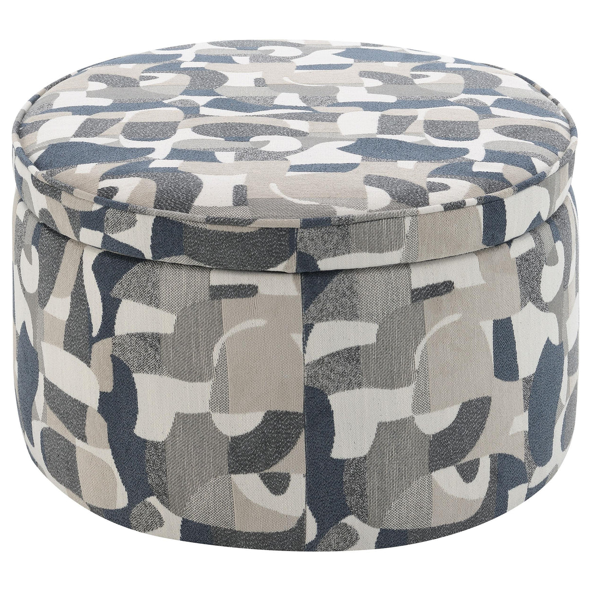 Tomkins Indigo Blue Oval Upholstered Storage Ottoman from Coaster - Luna Furniture