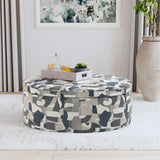 Tomkins Indigo Blue Oval Upholstered Storage Ottoman from Coaster - Luna Furniture