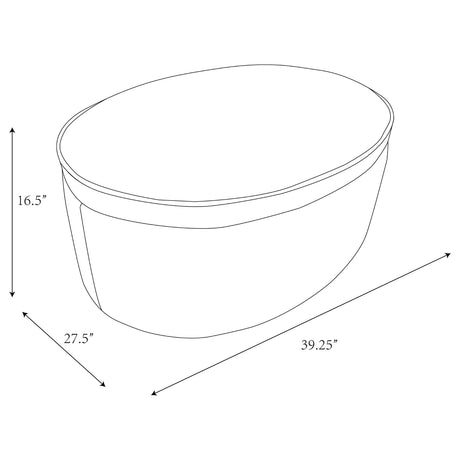 Tomkins Indigo Blue Oval Upholstered Storage Ottoman from Coaster - Luna Furniture