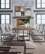 Tomtyn Dining Table and 8 Chairs in Light Brown from Ashley Furniture - Luna Furniture