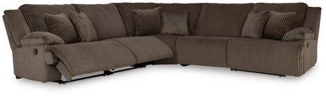 Top Tier Chocolate 5-Piece Sectional with Recliner from Ashley - Luna Furniture