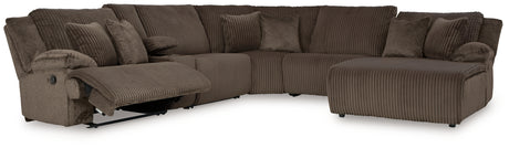 Top Tier Chocolate 6-Piece Sectional with Recliner from Ashley - Luna Furniture