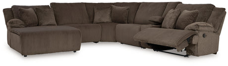Top Tier Chocolate 6-Piece Sectional with Recliner from Ashley - Luna Furniture