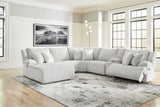 Top Tier Alloy 6-Piece LAF Chaise Reclining Sectional from Ashley - Luna Furniture