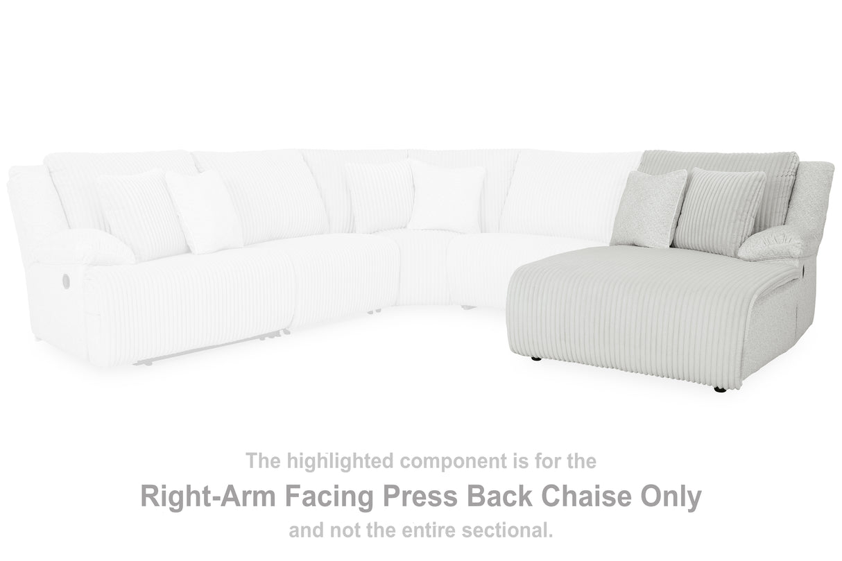 Top Tier Alloy Right-Arm Facing Press Back Chaise from Ashley - Luna Furniture