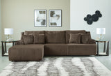 Top Tier Chocolate 3-Piece LAF Chaise Reclining Sectional from Ashley - Luna Furniture