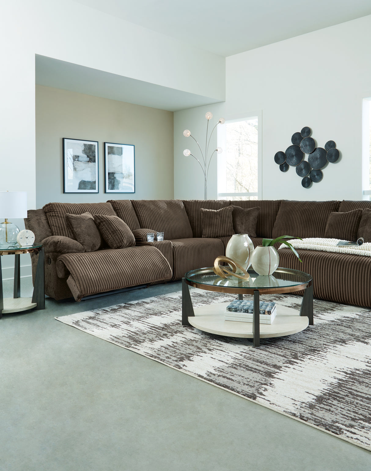 Top Tier Chocolate 3-Piece RAF Chaise Reclining Sectional from Ashley - Luna Furniture