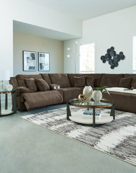 Top Tier Chocolate 3-Piece RAF Chaise Reclining Sectional from Ashley - Luna Furniture