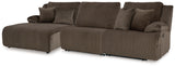 Top Tier Chocolate 3-Piece LAF Chaise Reclining Sectional from Ashley - Luna Furniture