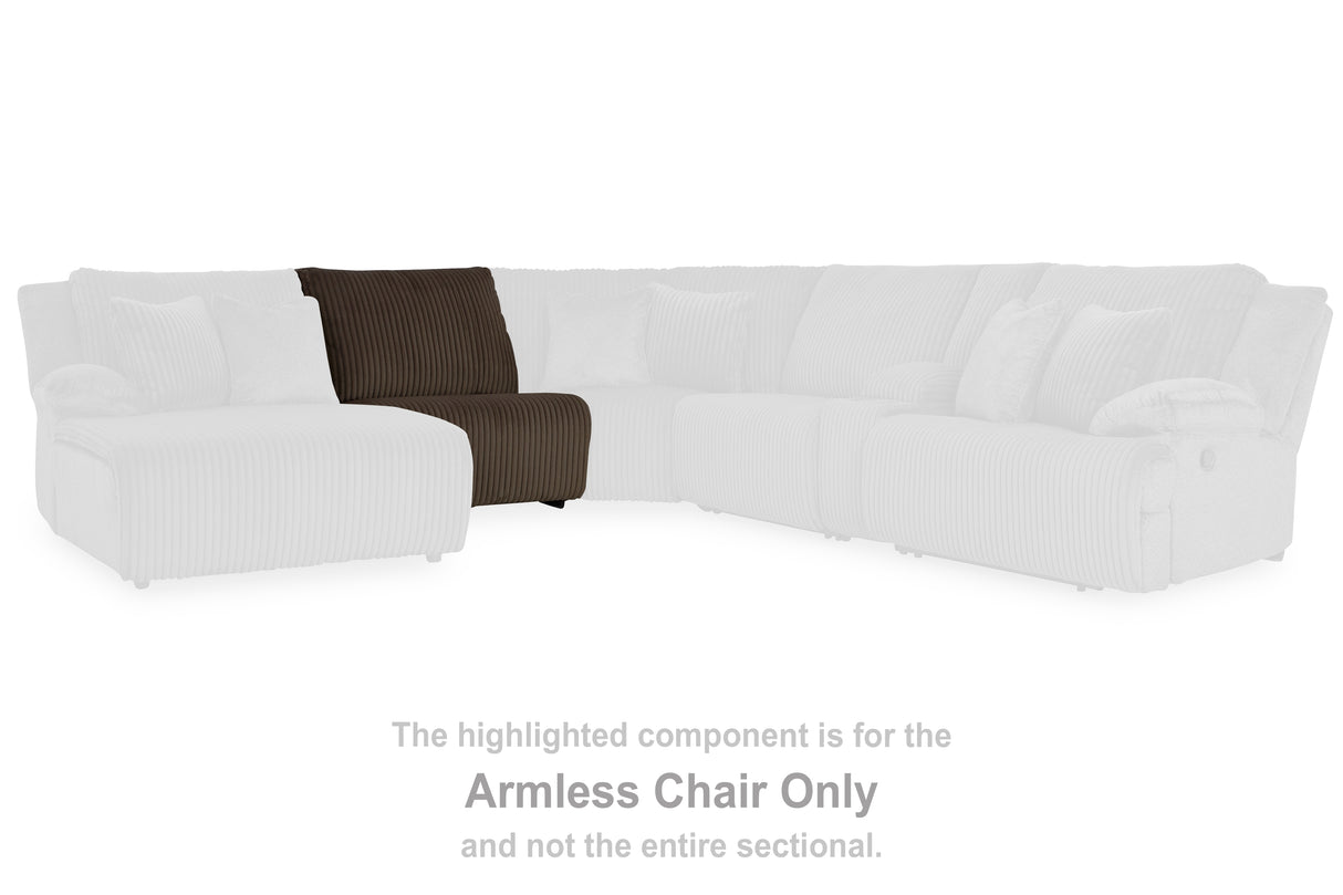 Top Tier Chocolate Armless Chair from Ashley - Luna Furniture