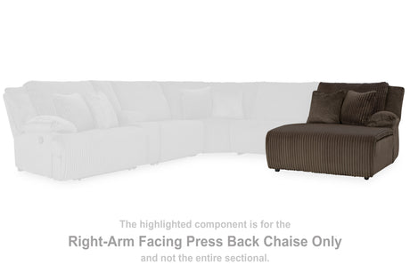 Top Tier Chocolate Right-Arm Facing Press Back Chaise from Ashley - Luna Furniture