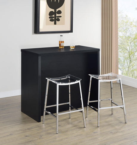 Topanga Engineered Wood Freestanding Home Bar Cabinet Black from Coaster - Luna Furniture