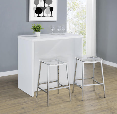 Topanga Engineered Wood Freestanding Home Bar Cabinet White from Coaster - Luna Furniture