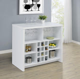 Topanga Engineered Wood Freestanding Home Bar Cabinet White from Coaster - Luna Furniture