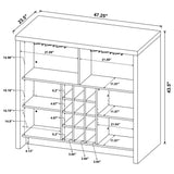 Topanga Engineered Wood Freestanding Home Bar Cabinet White from Coaster - Luna Furniture