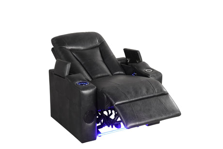 Topgun Black Power Recliner with Bluetooth Speaker and Led Light from Happy Homes - Luna Furniture
