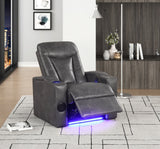 Topgun Dark Gray Power Recliner with Bluetooth Speaker and Led Light from Happy Homes - Luna Furniture