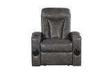 Topgun Dark Gray Power Recliner with Bluetooth Speaker and Led Light from Happy Homes - Luna Furniture