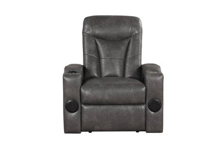 Topgun Dark Gray Power Recliner with Bluetooth Speaker and Led Light from Happy Homes - Luna Furniture