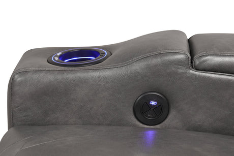 Topgun Dark Gray Power Recliner with Bluetooth Speaker and Led Light from Happy Homes - Luna Furniture