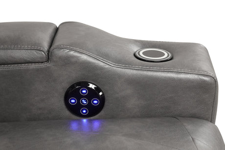 Topgun Dark Gray Power Recliner with Bluetooth Speaker and Led Light from Happy Homes - Luna Furniture