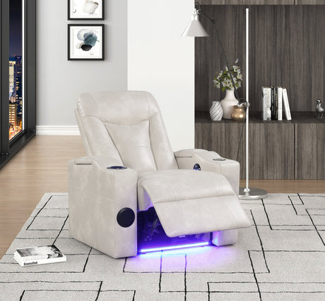 Topgun Ivory Power Recliner with Bluetooth Speaker and Led Light from Happy Homes - Luna Furniture