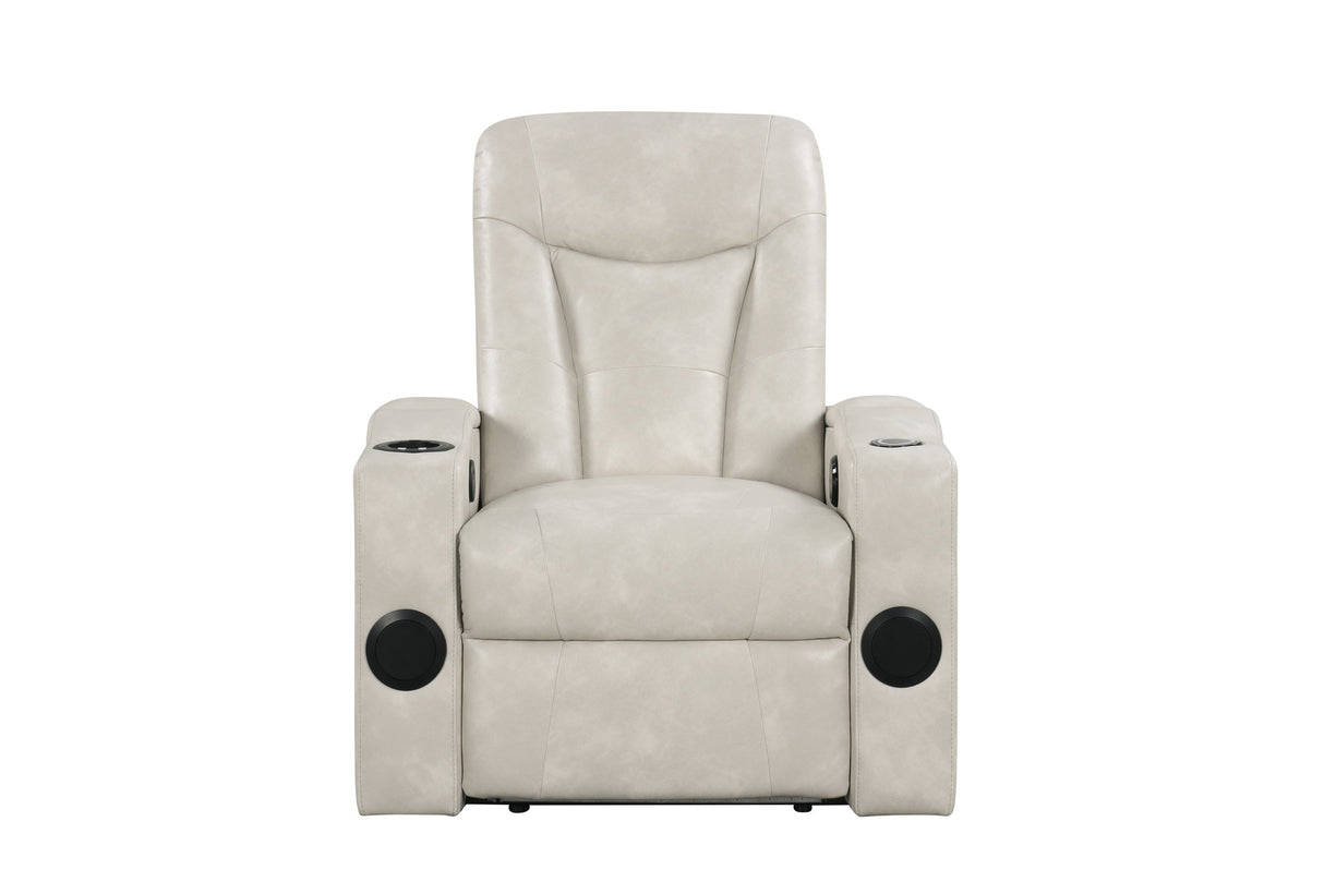 Topgun Ivory Power Recliner with Bluetooth Speaker and Led Light from Happy Homes - Luna Furniture