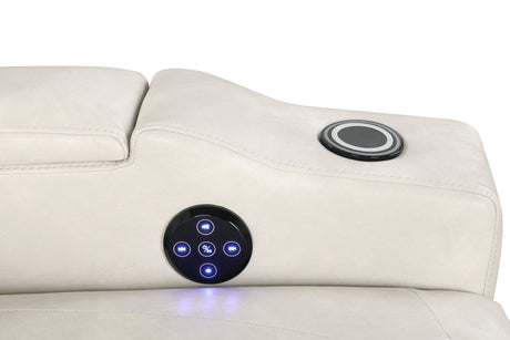 Topgun Ivory Power Recliner with Bluetooth Speaker and Led Light from Happy Homes - Luna Furniture