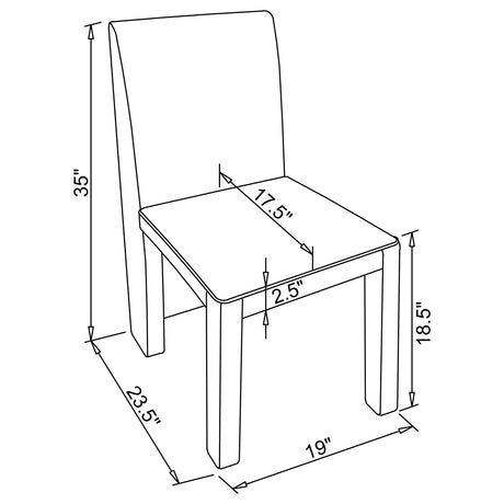 Tordera Gray Velvet Upholstered Side Chair, Set of 2 from Coaster - Luna Furniture